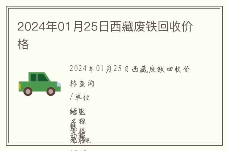 2024年01月25日西藏廢鐵回收價格