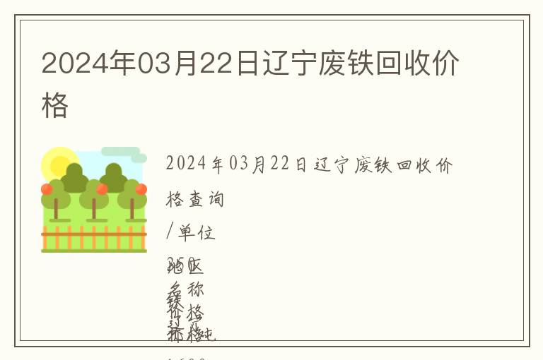 2024年03月22日遼寧廢鐵回收價格