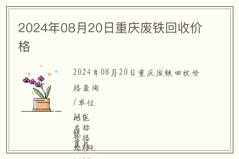 2024年08月20日重慶廢鐵回收價格