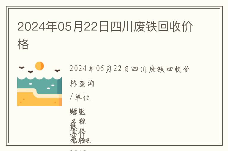 2024年05月22日四川廢鐵回收價格