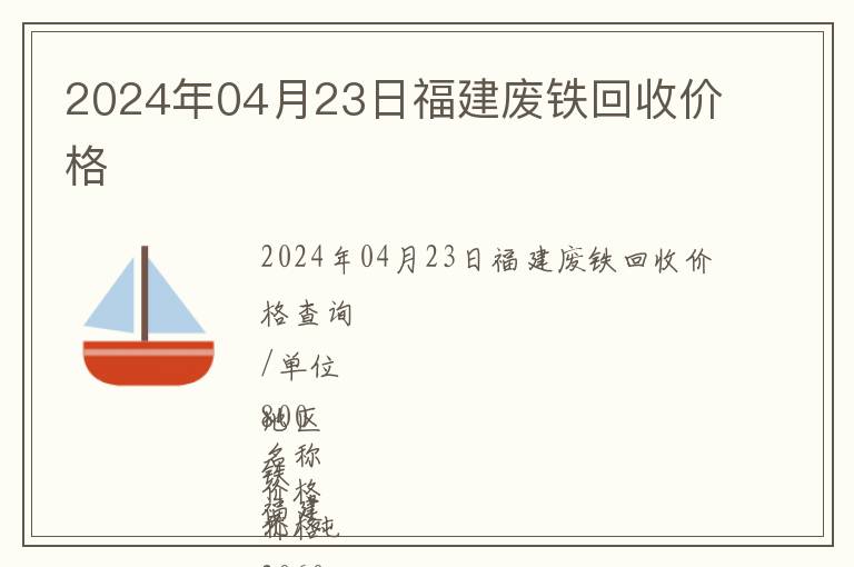 2024年04月23日福建廢鐵回收價格