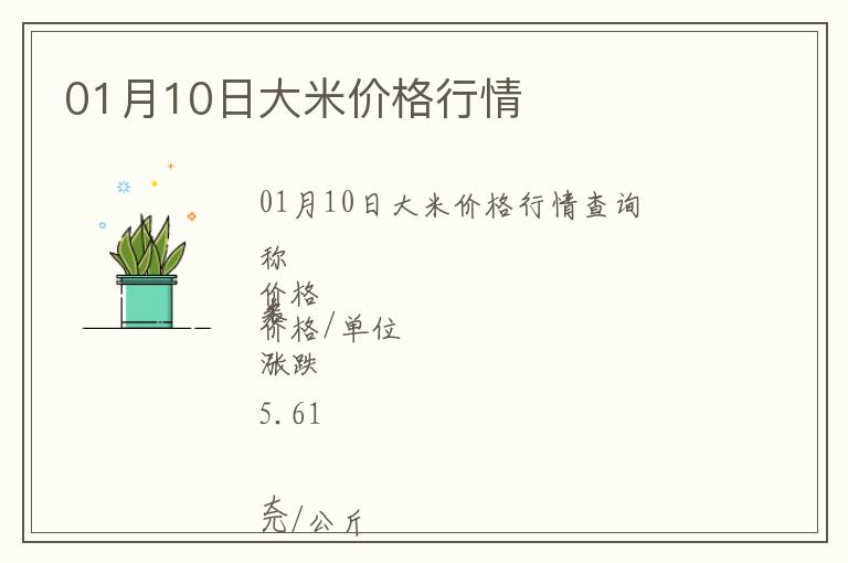 01月10日大米價(jià)格行情