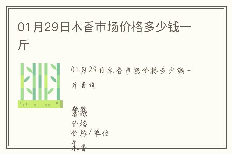 01月29日木香市場價(jià)格多少錢一斤