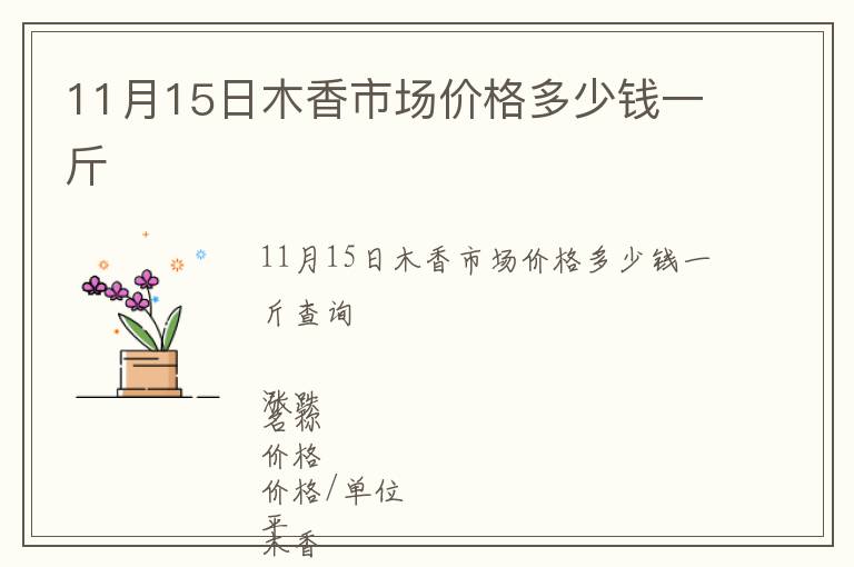 11月15日木香市場(chǎng)價(jià)格多少錢(qián)一斤
