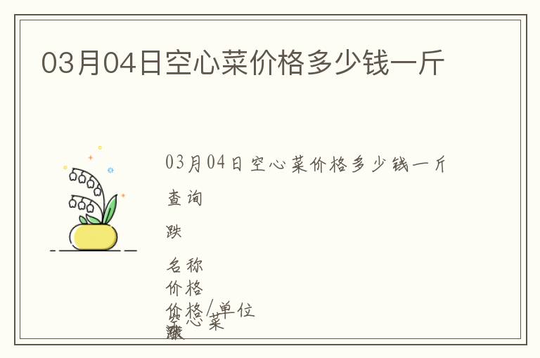03月04日空心菜價格多少錢一斤