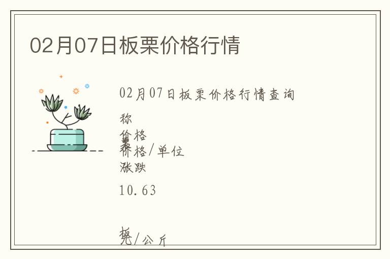 02月07日板栗價格行情