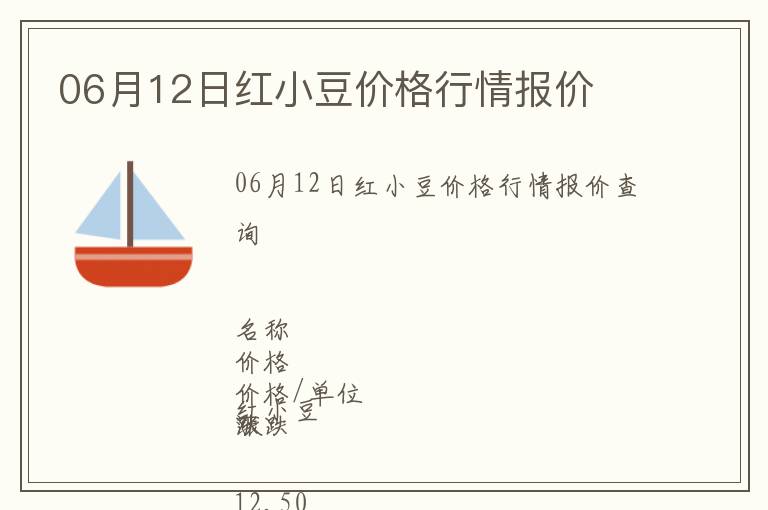 06月12日紅小豆價格行情報價