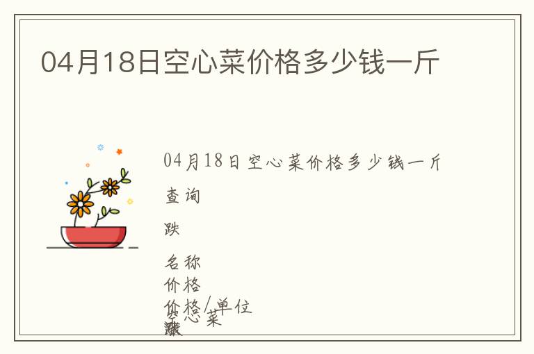 04月18日空心菜價格多少錢一斤
