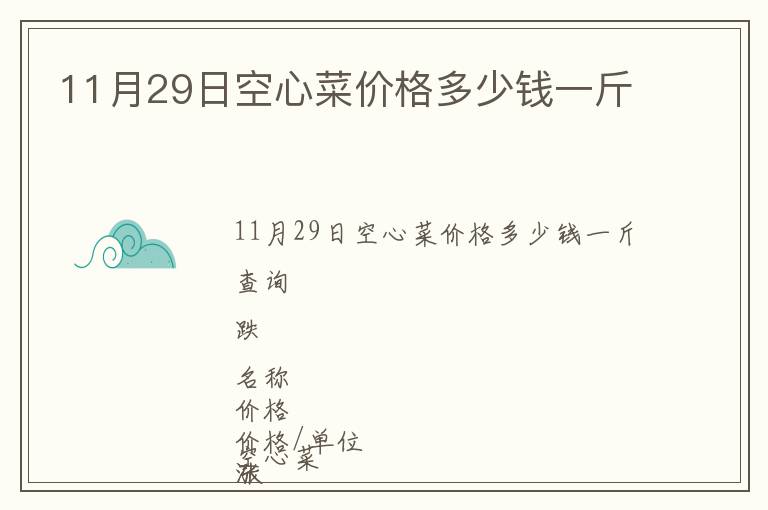 11月29日空心菜價(jià)格多少錢一斤