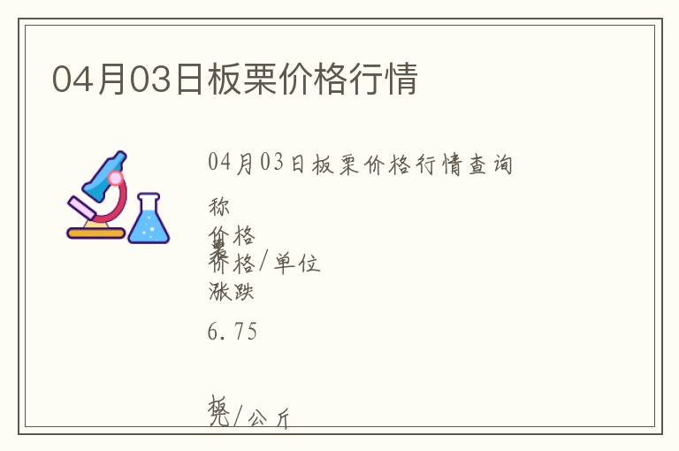 04月03日板栗價(jià)格行情