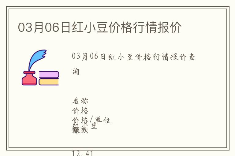 03月06日紅小豆價格行情報價
