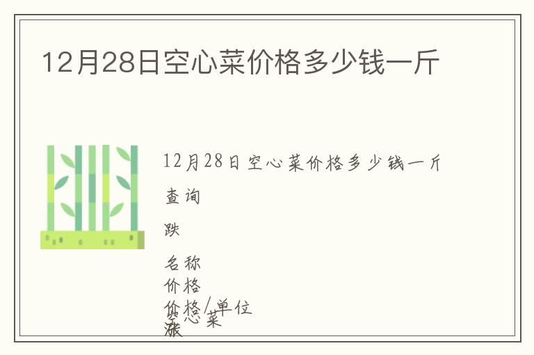 12月28日空心菜價格多少錢一斤