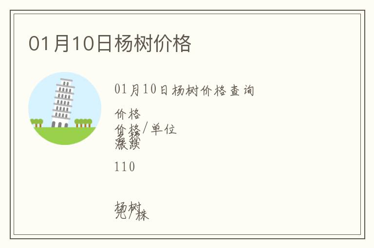 01月10日楊樹價(jià)格