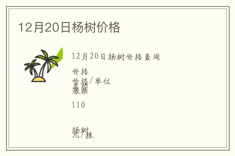 12月20日楊樹價格