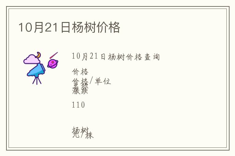 10月21日楊樹價格