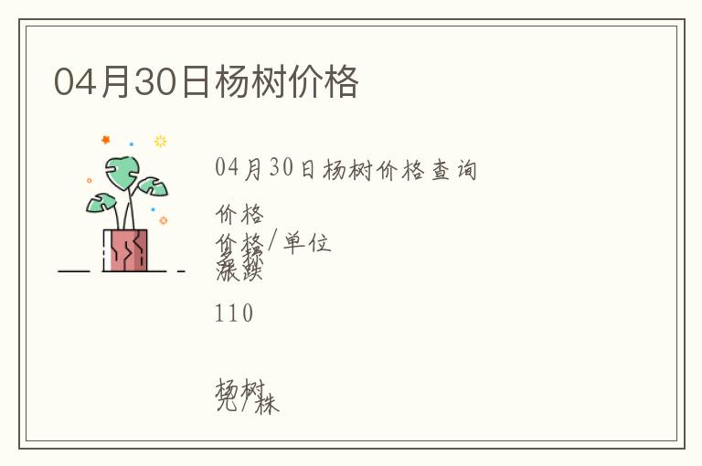 04月30日楊樹價(jià)格