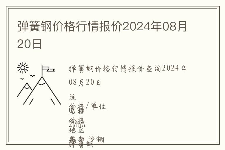 彈簧鋼價格行情報價2024年08月20日