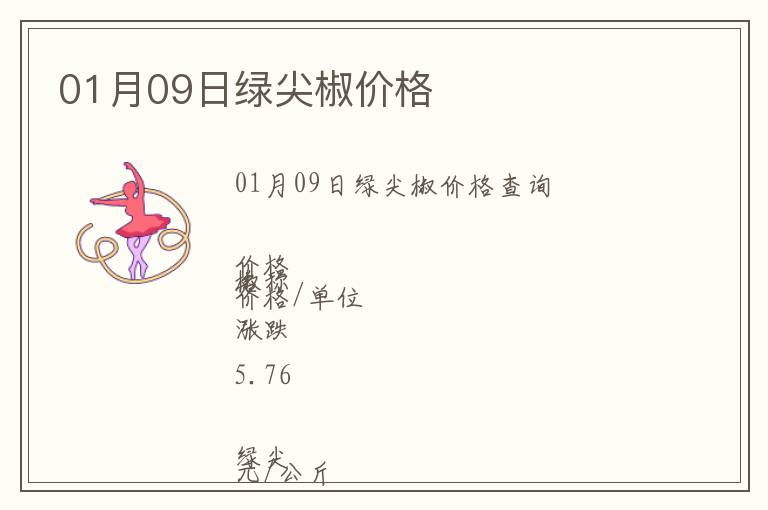 01月09日綠尖椒價(jià)格