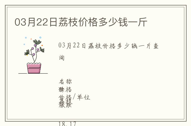 03月22日荔枝價格多少錢一斤