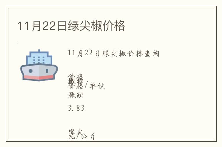 11月22日綠尖椒價(jià)格