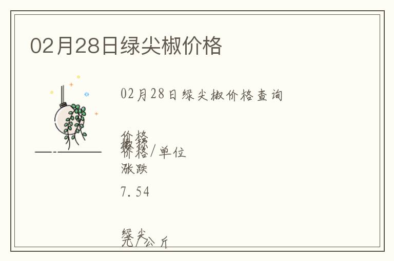 02月28日綠尖椒價(jià)格