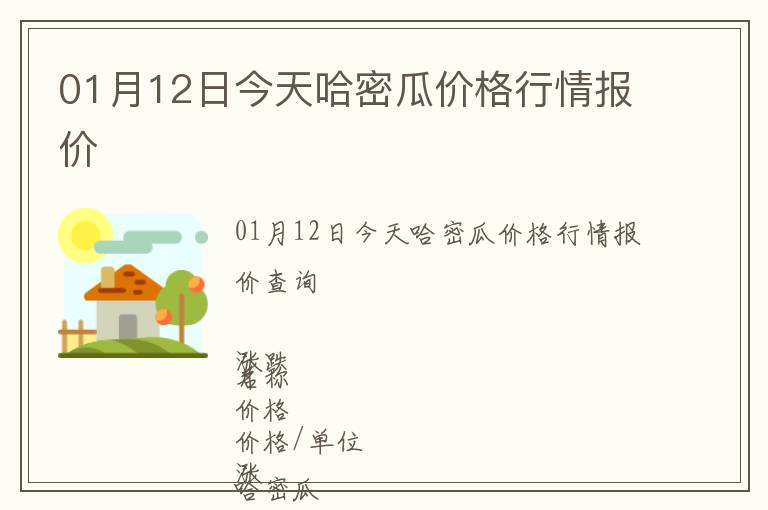 01月12日今天哈密瓜價(jià)格行情報(bào)價(jià)