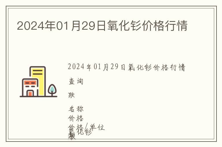 2024年01月29日氧化釤價格行情