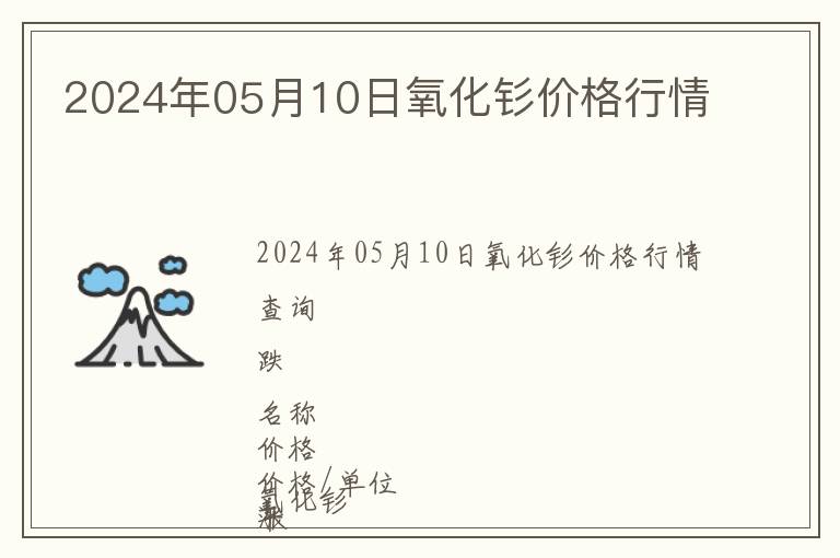 2024年05月10日氧化釤價格行情