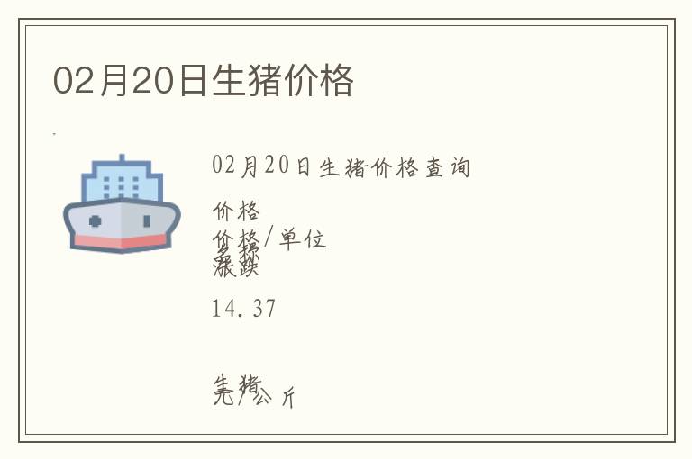 02月20日生豬價格