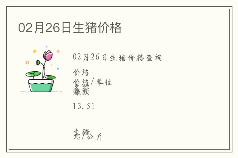 02月26日生豬價格