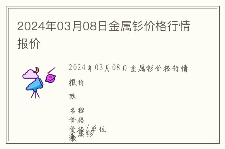 2024年03月08日金屬釤價格行情報價