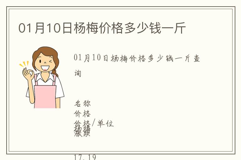01月10日楊梅價格多少錢一斤