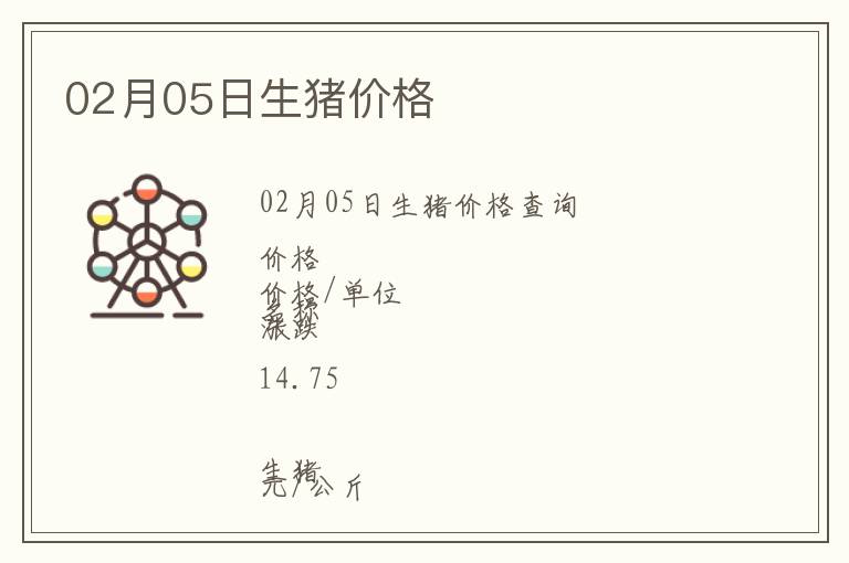 02月05日生豬價格