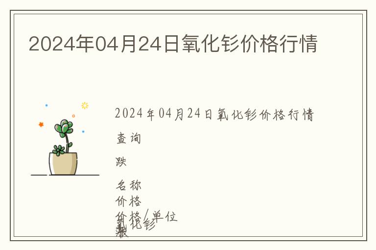 2024年04月24日氧化釤價格行情