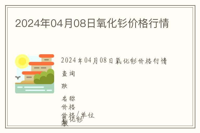 2024年04月08日氧化釤價(jià)格行情