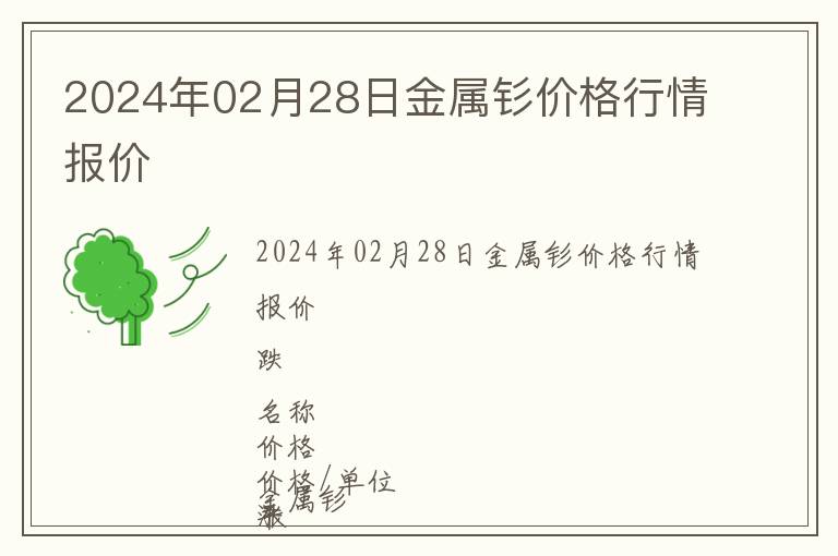 2024年02月28日金屬釤價格行情報價