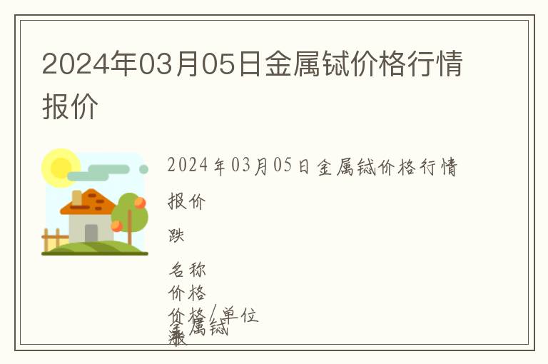 2024年03月05日金屬鋱價格行情報價