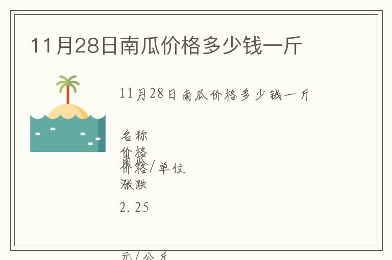 11月28日南瓜價(jià)格多少錢(qián)一斤