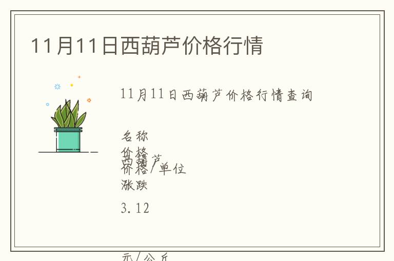 11月11日西葫蘆價格行情