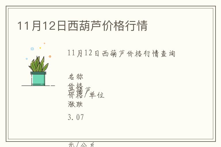 11月12日西葫蘆價格行情