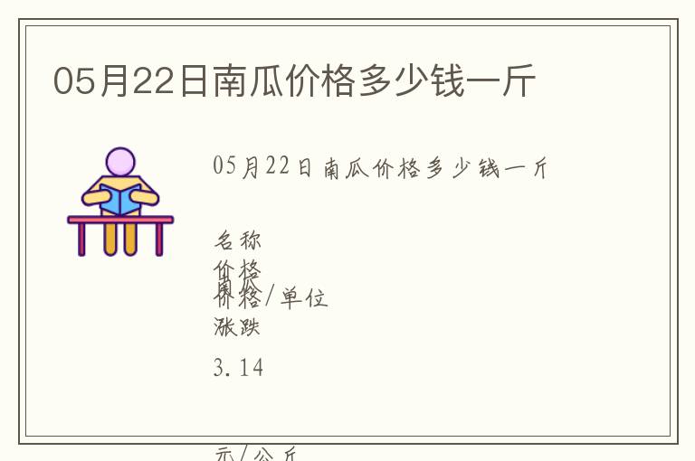 05月22日南瓜價格多少錢一斤