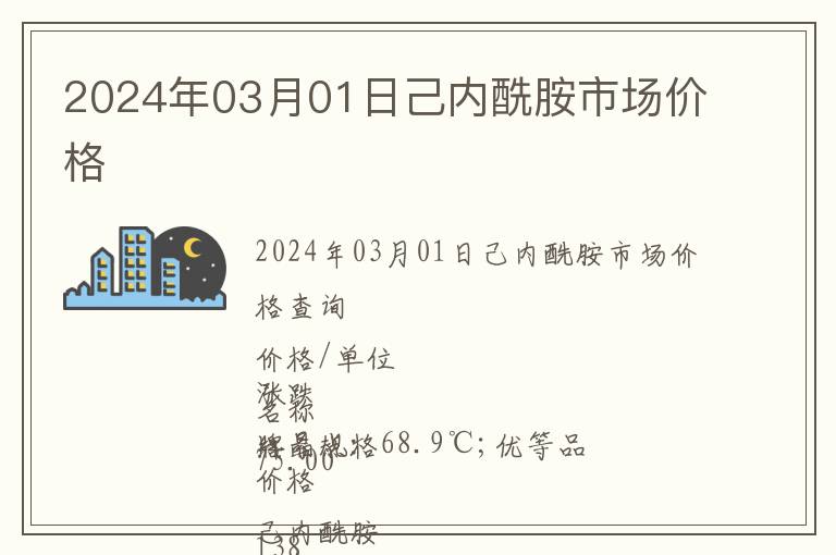 2024年03月01日己內酰胺市場價格