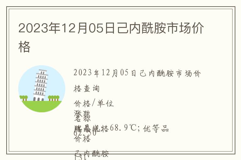 2023年12月05日己內酰胺市場價格