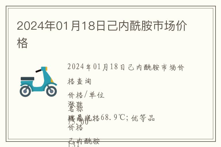2024年01月18日己內(nèi)酰胺市場價(jià)格