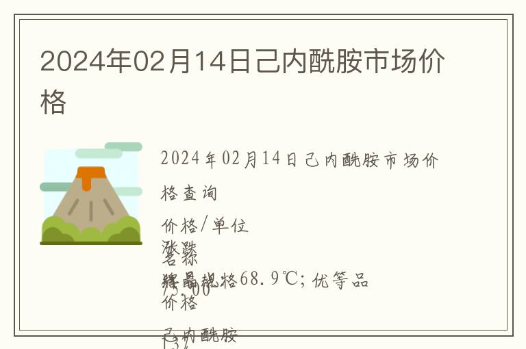 2024年02月14日己內(nèi)酰胺市場(chǎng)價(jià)格