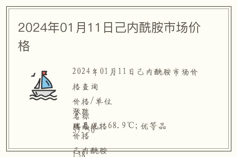 2024年01月11日己內(nèi)酰胺市場價格