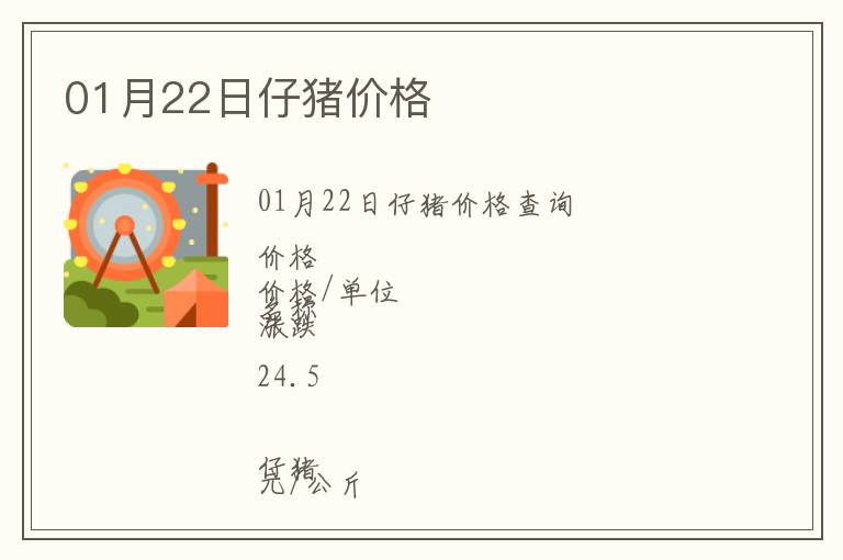 01月22日仔豬價格