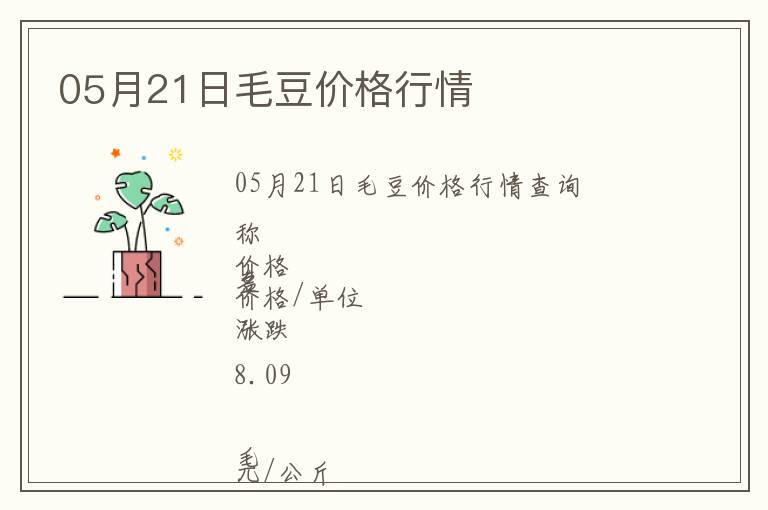 05月21日毛豆價格行情