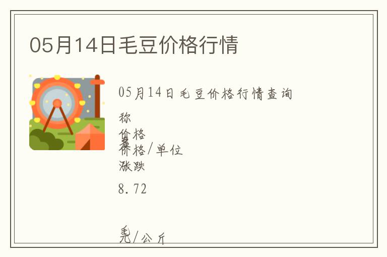 05月14日毛豆價格行情
