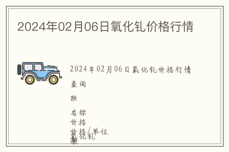 2024年02月06日氧化釓價格行情